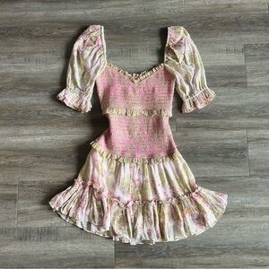 Hemant & Nandita Pink and Gold Metallic Dress